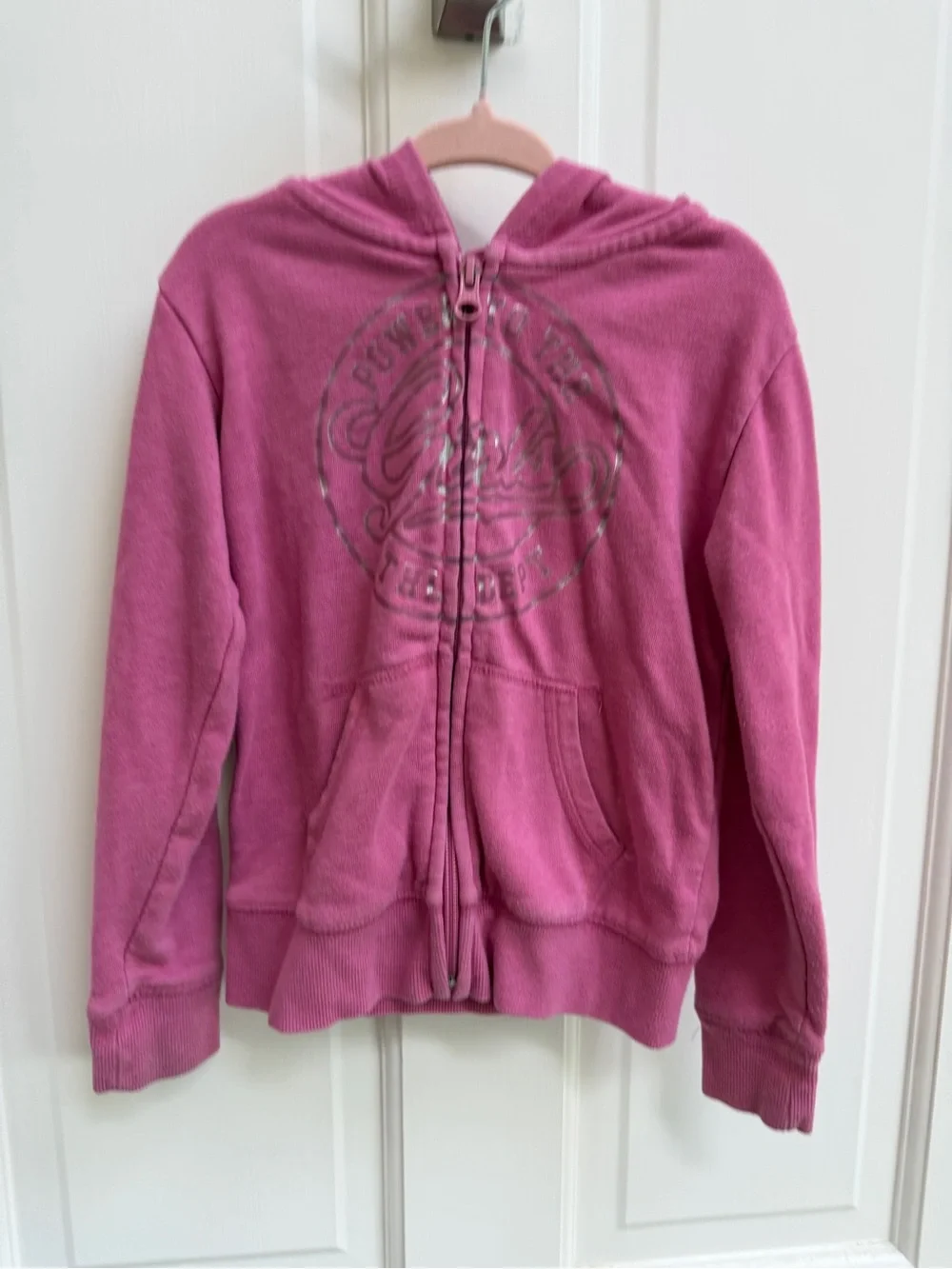 The Children's Place Girls XS 4 Pink Zip-Up Hoodie Power to the Girls
